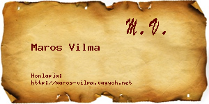 Maros Vilma névjegykártya